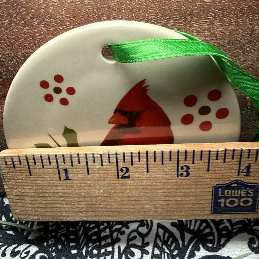 Temp-Tations by Tara Ceramic Round Christmas Ornament Cardinal Mug Lid 4